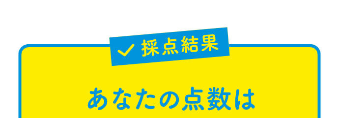 採点結果 あなたの点数は